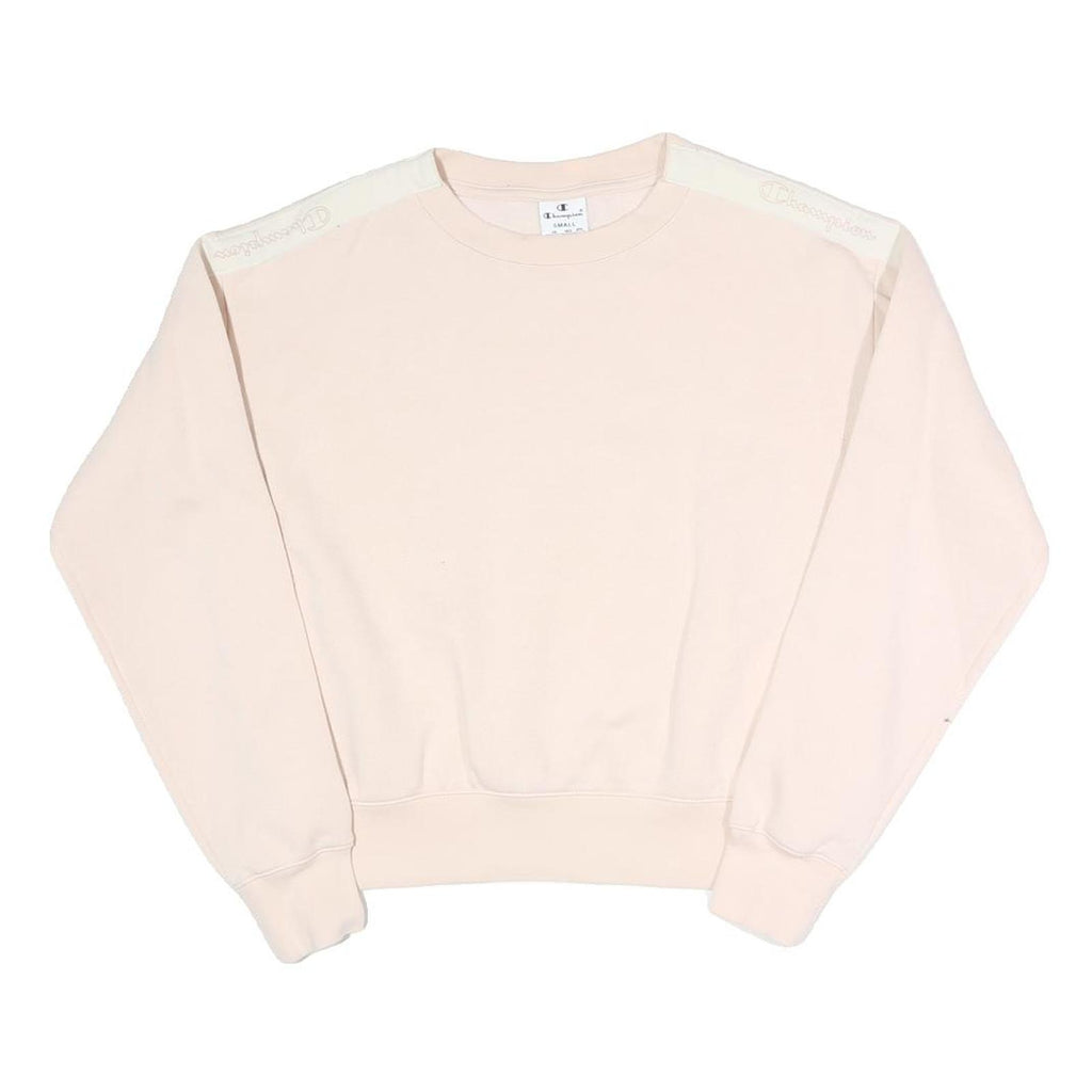 CHAMPION Womens Pink Pullover Crew Neck S Cotton Blend Jersey Sweatshirt Casual
