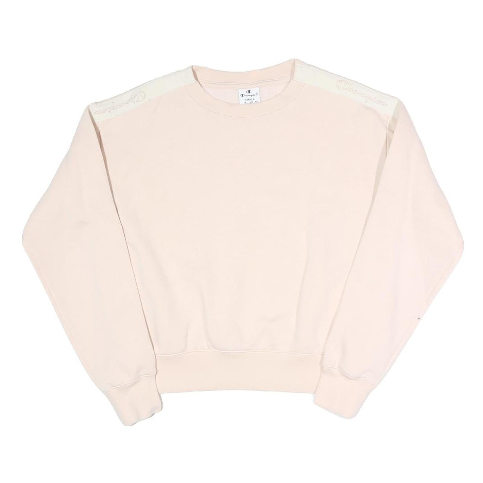CHAMPION Womens Pink Pullover Crew Neck S Cotton Blend Jersey Sweatshirt Casual