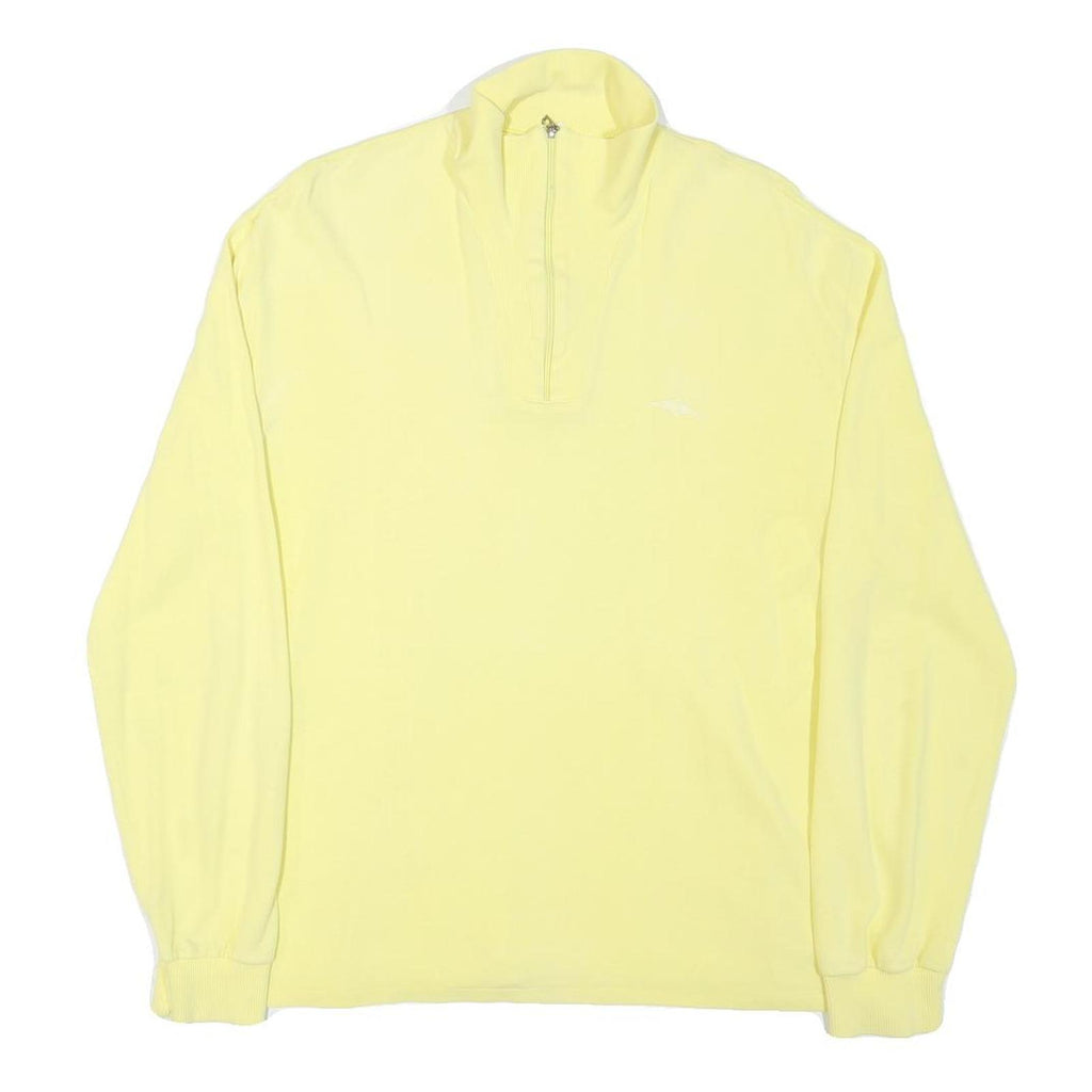 BEGNER Mens Yellow Cotton Blend 1/4 Zip M Sweatshirt Pullover Casual Comfortable