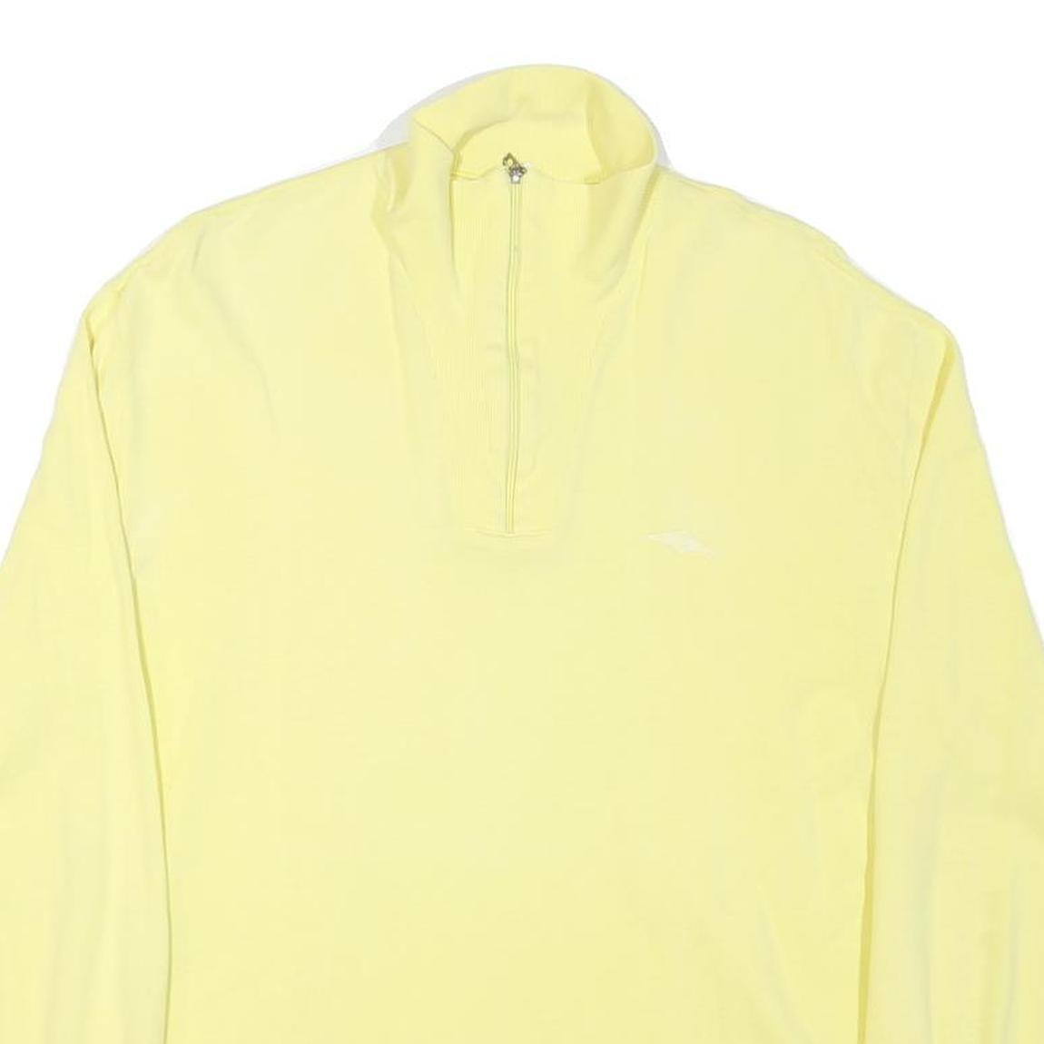 BEGNER Mens Yellow Cotton Blend 1/4 Zip M Sweatshirt Pullover Casual Comfortable