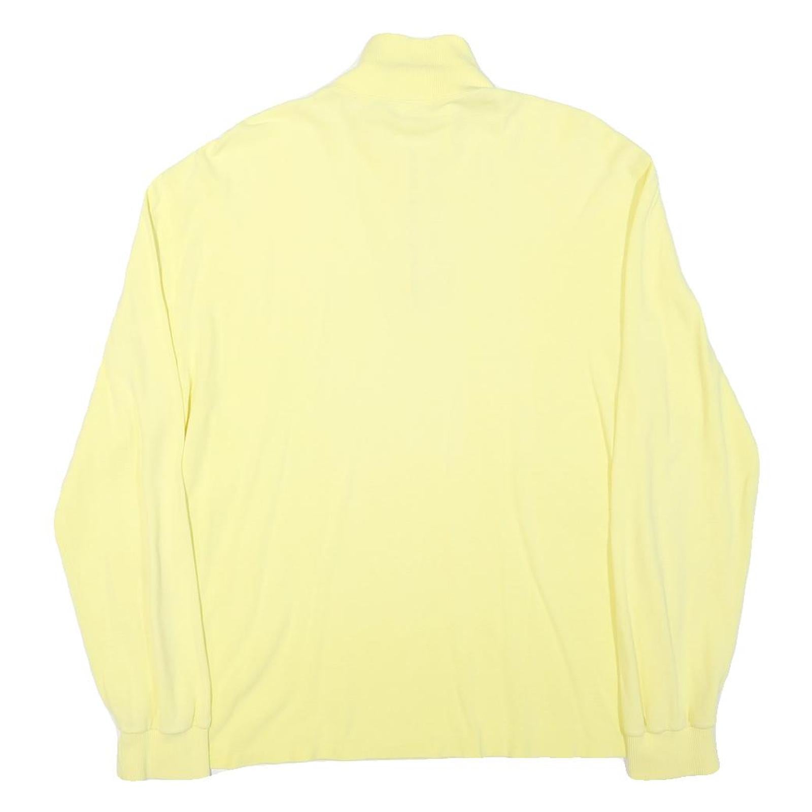 BEGNER Mens Yellow Cotton Blend 1/4 Zip M Sweatshirt Pullover Casual Comfortable