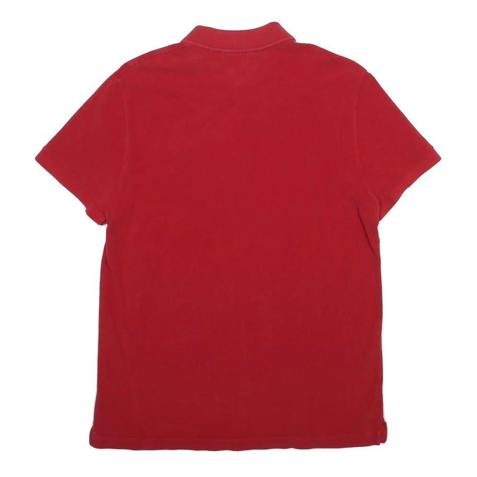 LACOSTE 80th Anniversary Mens Red Short Sleeve Polo Shirt S Cotton Blend Basic