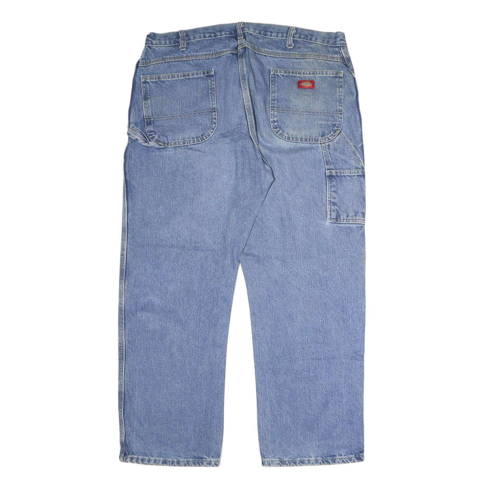 DICKIES Mens Regular Blue Denim Jeans W40 L30 Zip Closure Workwear