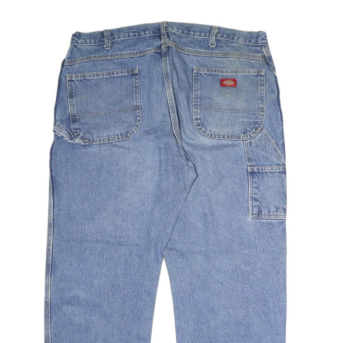 DICKIES Mens Regular Blue Denim Jeans W40 L30 Zip Closure Workwear