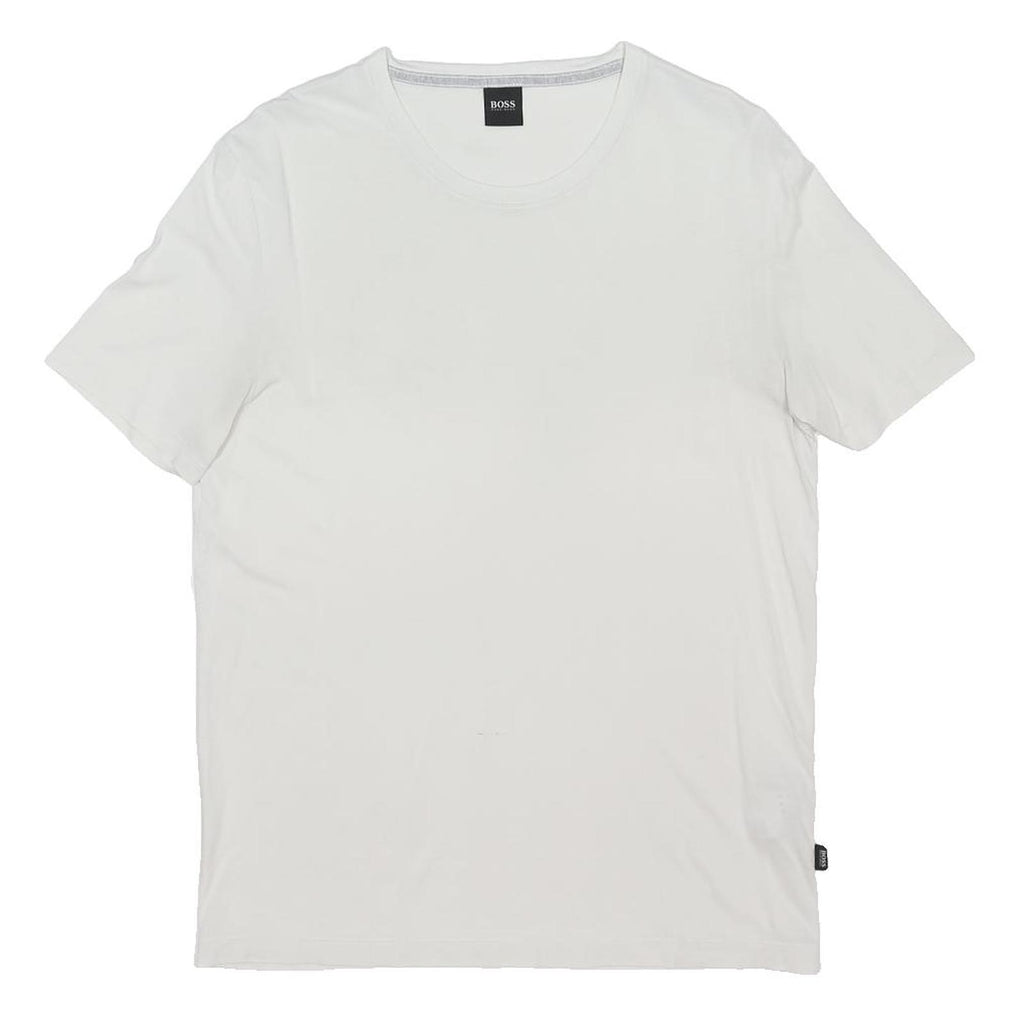 BOSS HUGO BOSS Mens White Classic T-Shirt M Short Sleeve Crew Neck Cotton Blend