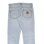 CARHARTT Mens Jeans Blue Regular Straight Denim Light W32 L27 Workwear Zip Fly