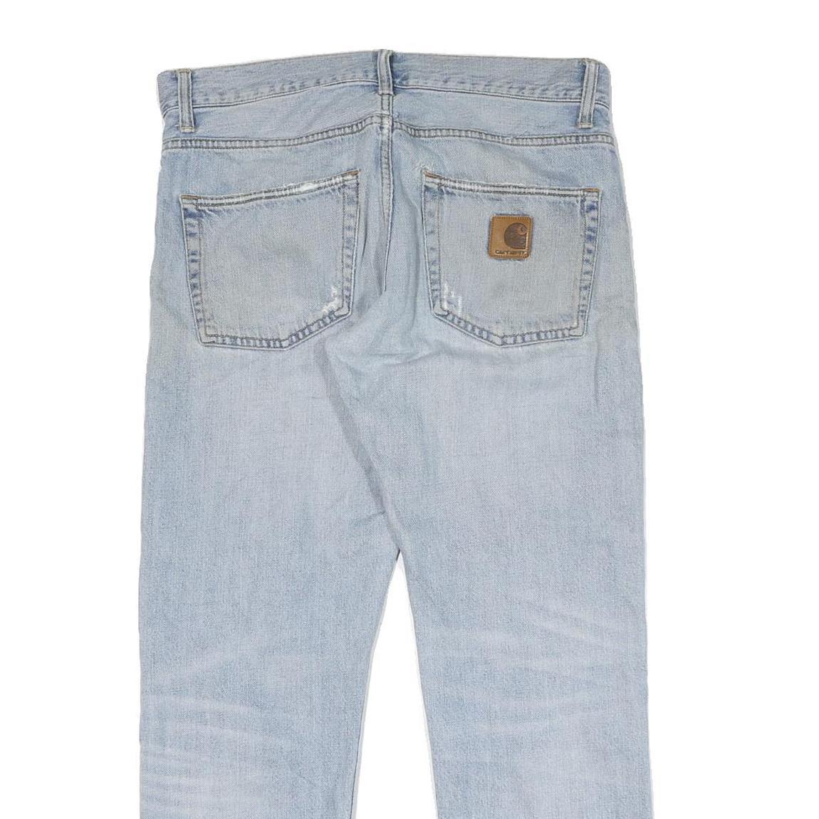 CARHARTT Mens Jeans Blue Regular Straight Denim Light W32 L27 Workwear Zip Fly