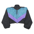LEZAN Girls Black & Blue Purple Colourblock Cropped Polyester Jacket 12Y Zip