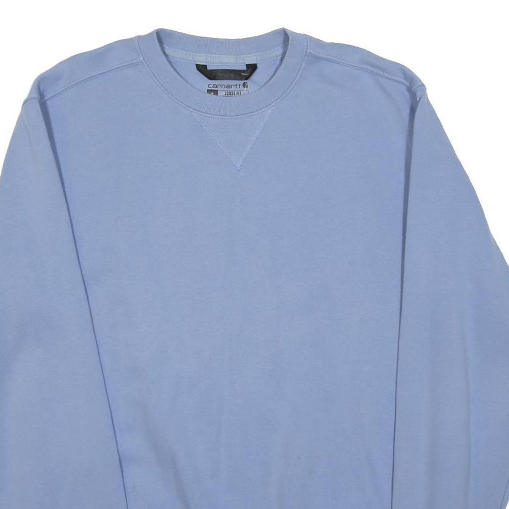 CARHARTT Mens Blue S Crew Neck Sweatshirt Cotton Blend Casual Loose Fit