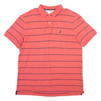 NAUTICA Mens Polo Shirt Pink Striped 2XL