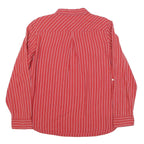 TOMMY HILFIGER Womens Red White Striped Shirt Long Sleeve Collared XL Zip Front