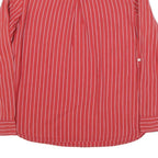 TOMMY HILFIGER Womens Red White Striped Shirt Long Sleeve Collared XL Zip Front