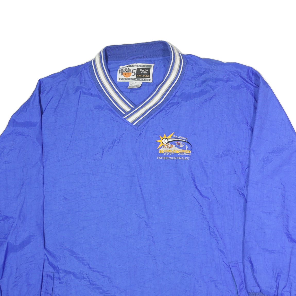 THE ROCK Mens Blue V-Neck XL Sweatshirt Father Son Finalist Logo Pullover