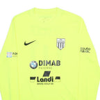 NIKE Mens Yellow FC Portalban Oclettens Football Shirt M Long Sleeve Crew Neck