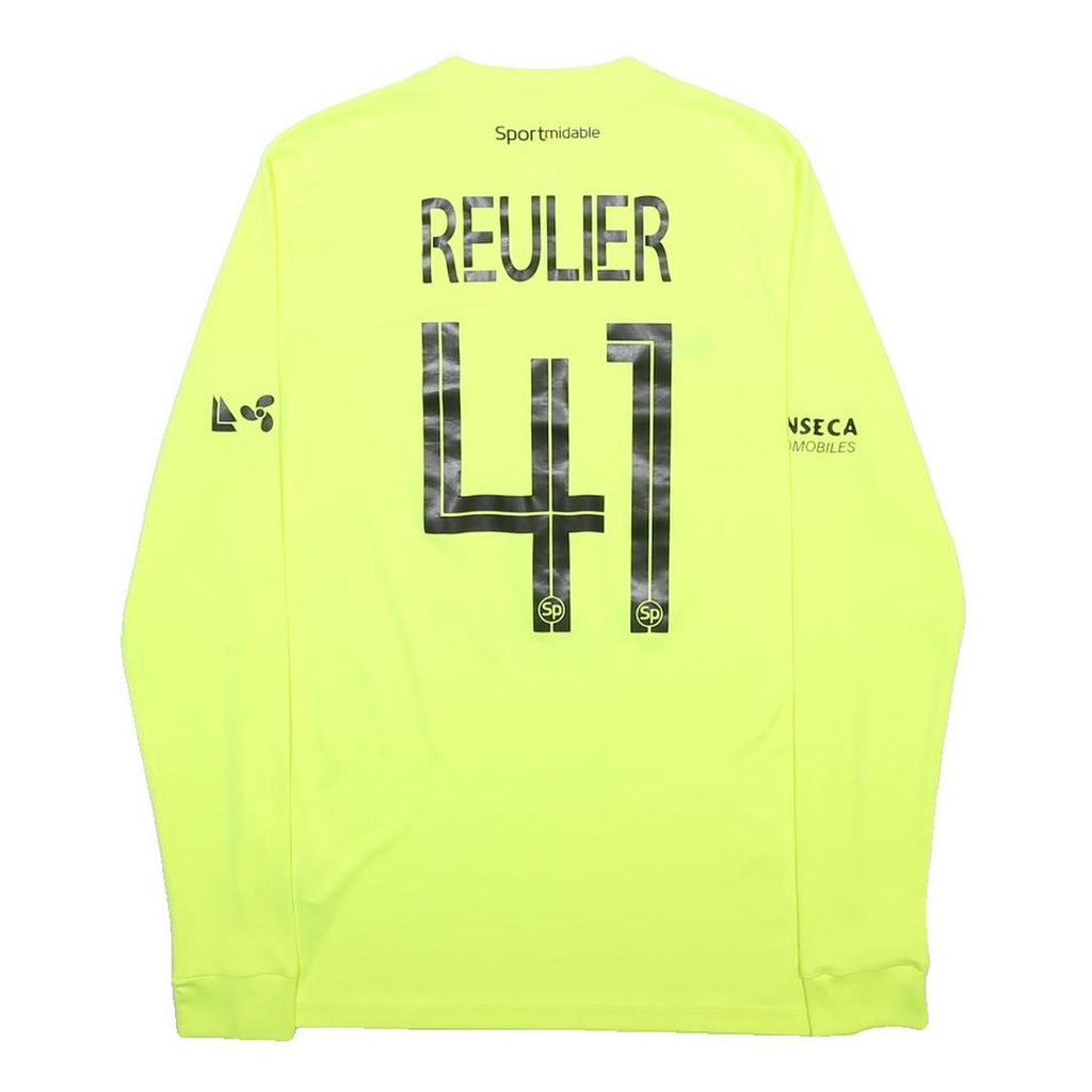 NIKE Mens Yellow FC Portalban Oclettens Football Shirt M Long Sleeve Crew Neck