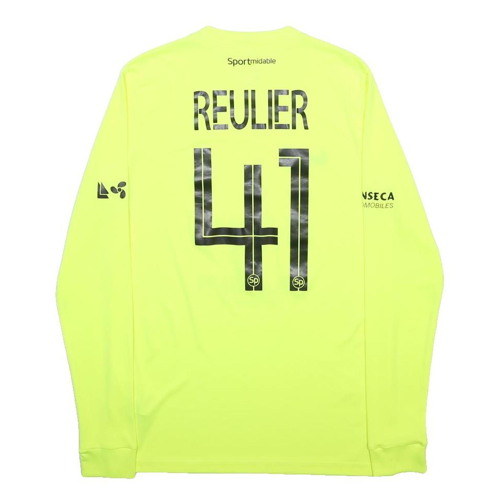 NIKE Mens Yellow FC Portalban Oclettens Football Shirt M Long Sleeve Crew Neck