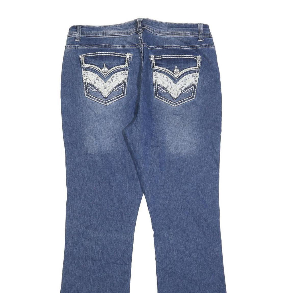 FADED GLORY Womens Blue Regular Fit Straight Denim Light Wash Jeans W32 L32