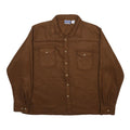 STAG HILL Mens Brown Polyester Shirt XL Button Pocket Comfortable Casual