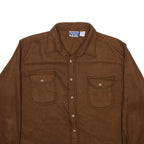 STAG HILL Mens Brown Polyester Shirt XL Button Pocket Comfortable Casual