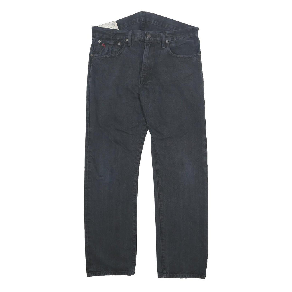 POLO RALPH LAUREN Mens Jeans Black Regular Straight Denim W32 L30 Classic Zip