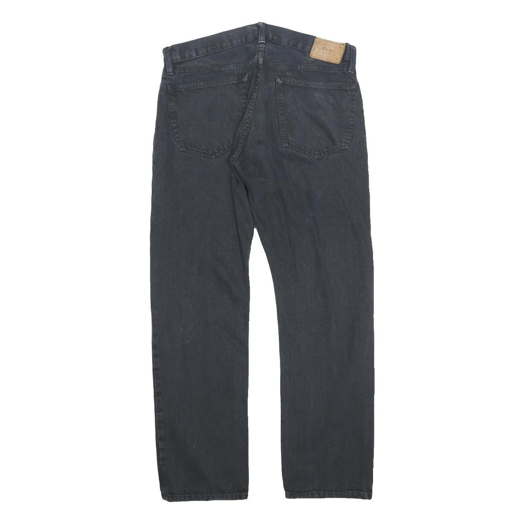 POLO RALPH LAUREN Mens Jeans Black Regular Straight Denim W32 L30 Classic Zip