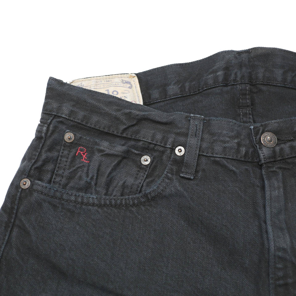 POLO RALPH LAUREN Mens Jeans Black Regular Straight Denim W32 L30 Classic Zip
