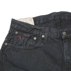 POLO RALPH LAUREN Mens Jeans Black Regular Straight Denim W32 L30 Classic Zip