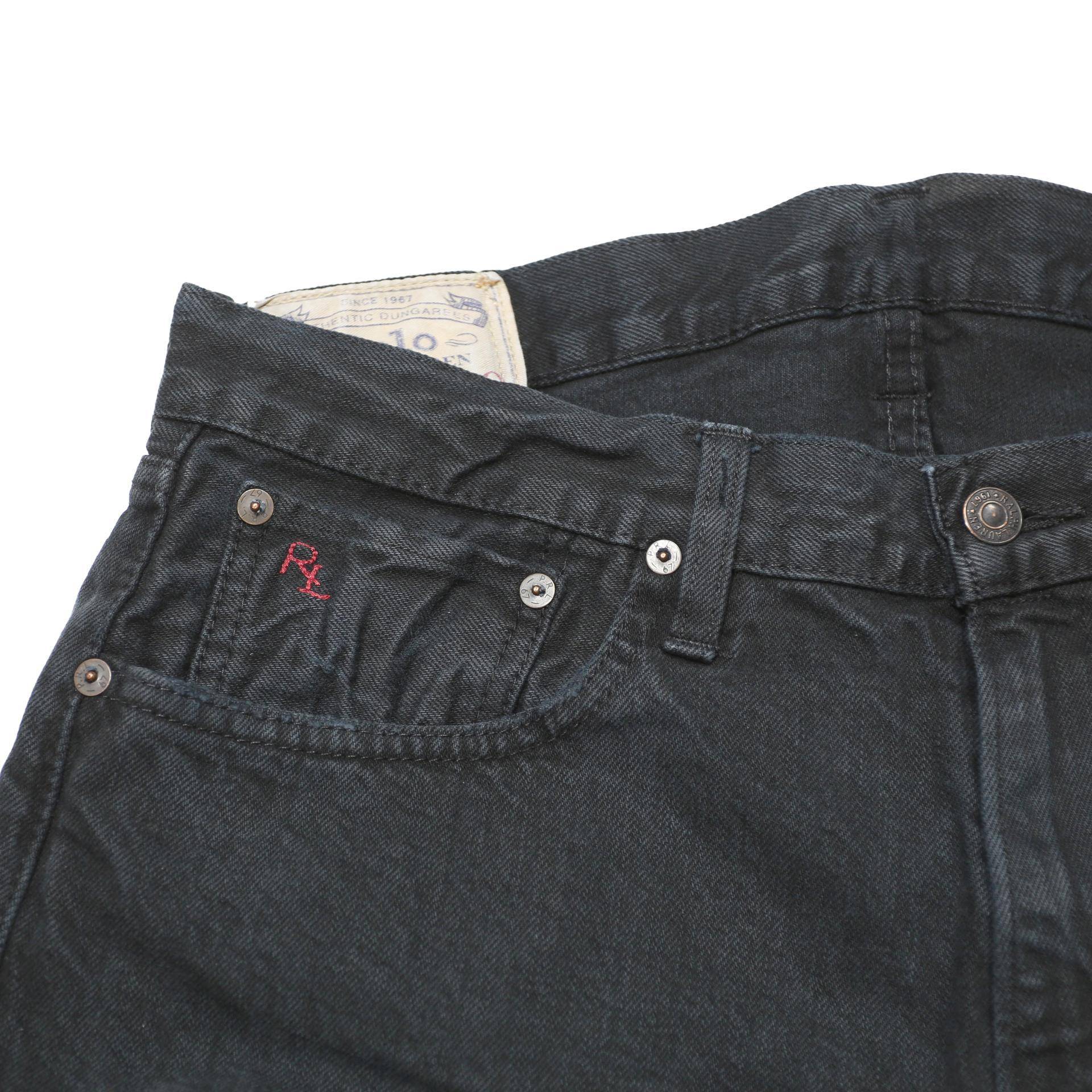 POLO RALPH LAUREN Mens Jeans Black Regular Straight Denim W32 L30 Classic Zip