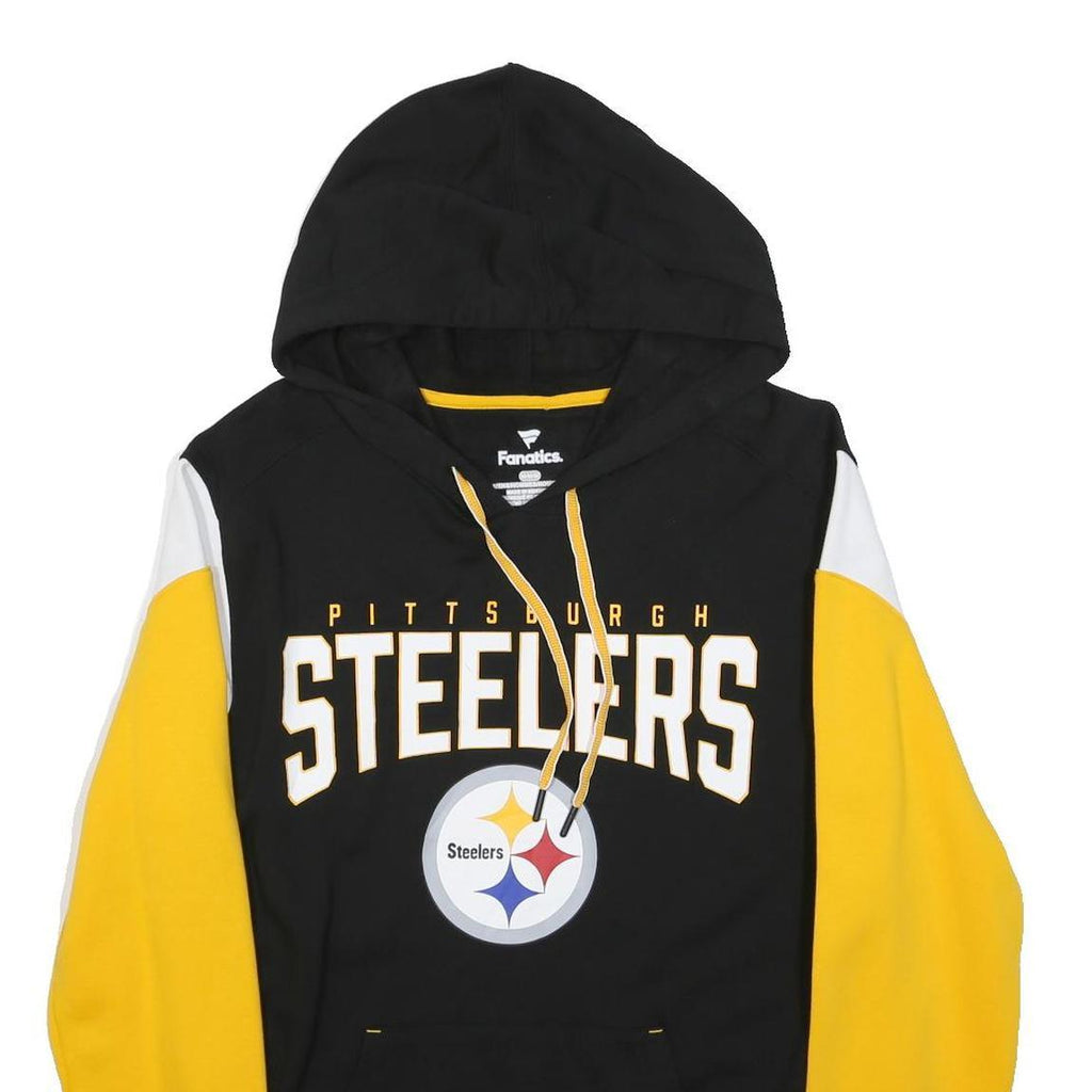 FANATICS Mens Black & Yellow Pittsburgh Steelers Hoodie M NFL Team Sweatshirt