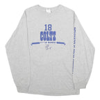 NFL Mens Grey Colts Peyton Manning Long Sleeve Crew Neck Football T-Shirt M