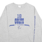 NFL Mens Grey Colts Peyton Manning Long Sleeve Crew Neck Football T-Shirt M