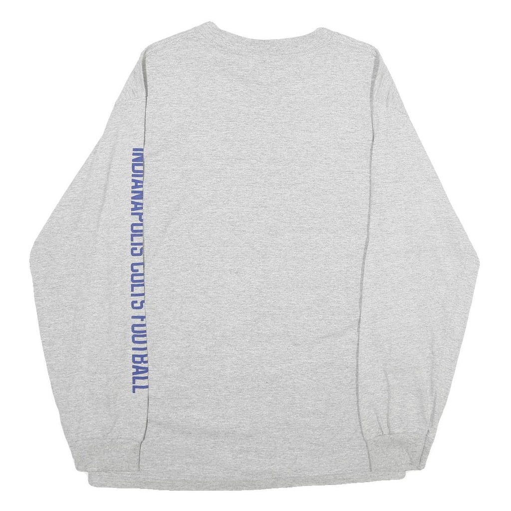 NFL Mens Grey Colts Peyton Manning Long Sleeve Crew Neck Football T-Shirt M