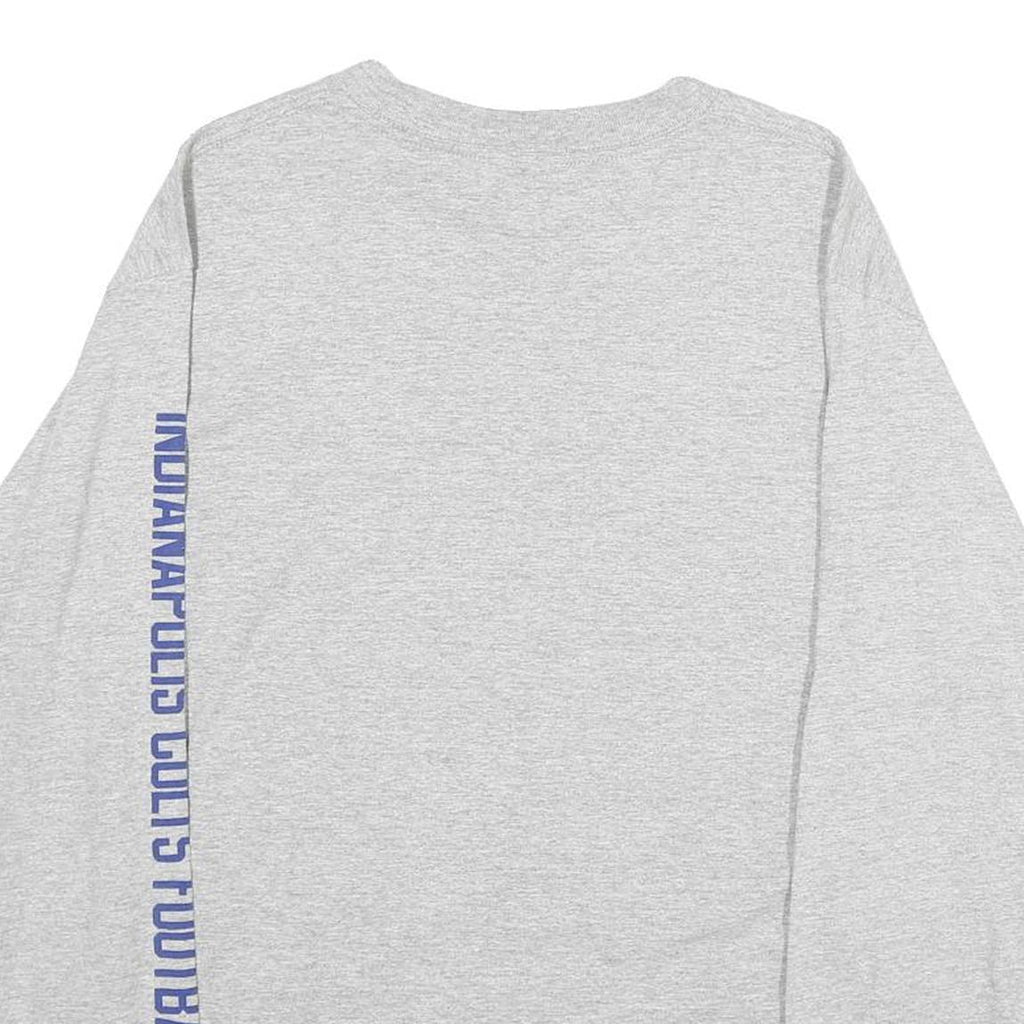 NFL Mens Grey Colts Peyton Manning Long Sleeve Crew Neck Football T-Shirt M