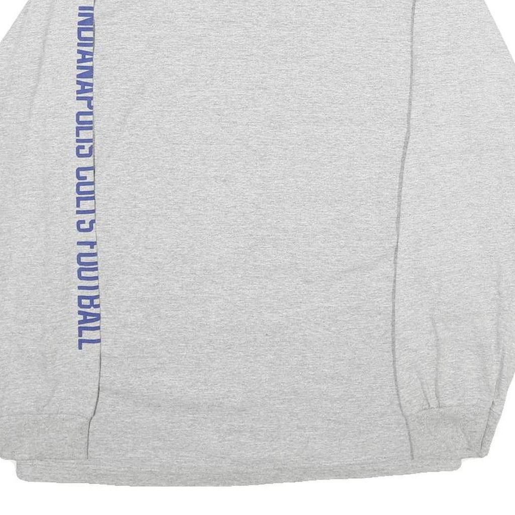 NFL Mens Grey Colts Peyton Manning Long Sleeve Crew Neck Football T-Shirt M