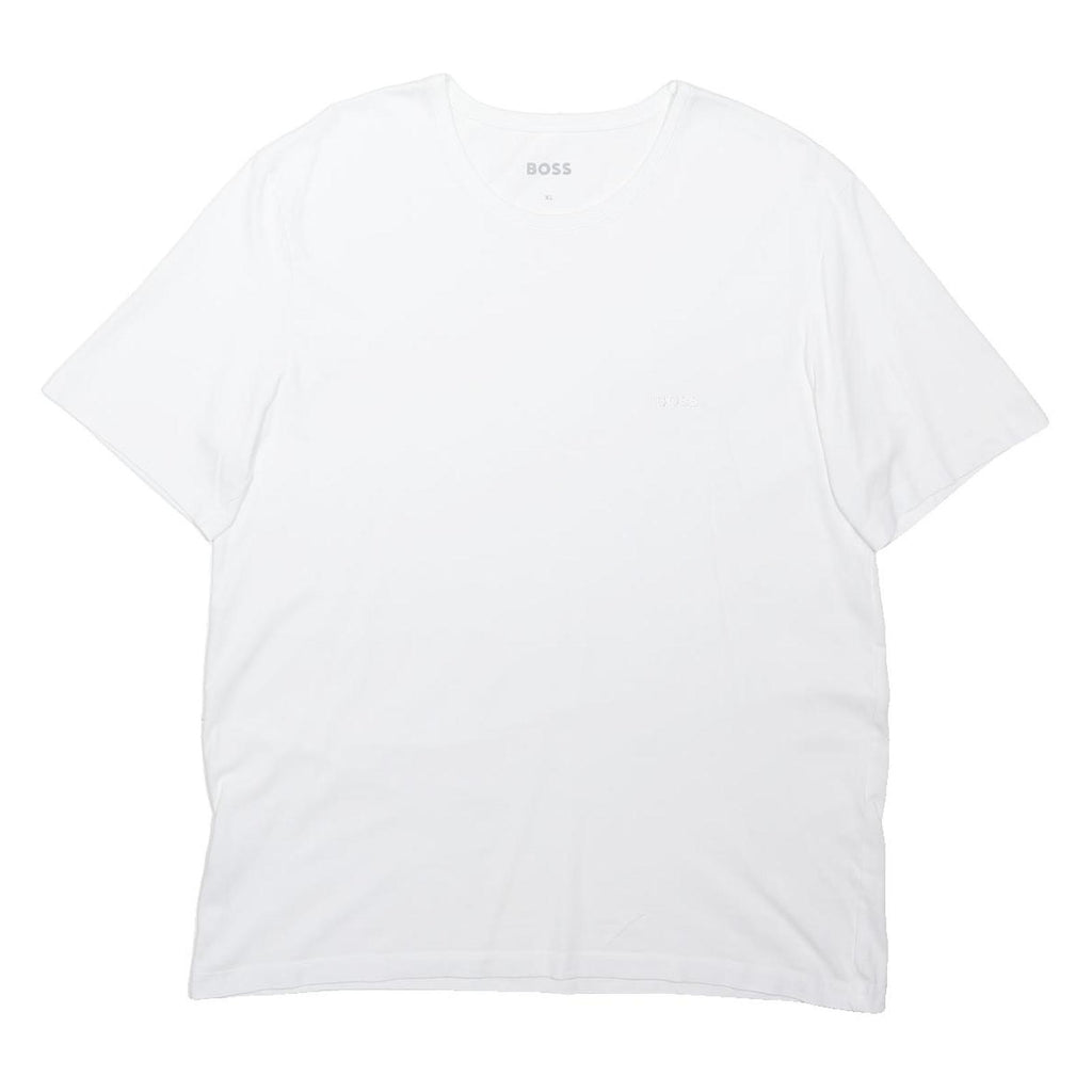 BOSS Mens White Classic T-Shirt XL Short Sleeve Crew Neck Cotton Blend