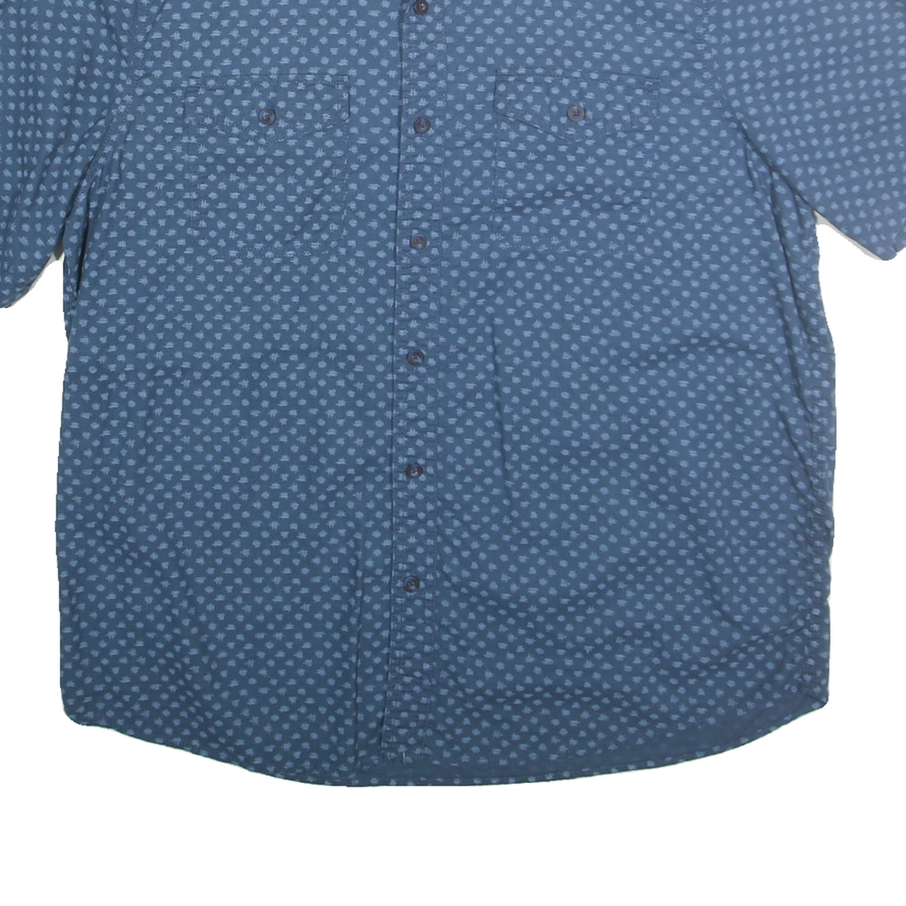 WOOLRICH Mens Blue Patterned Cotton Shirt XL Casual Summer Style