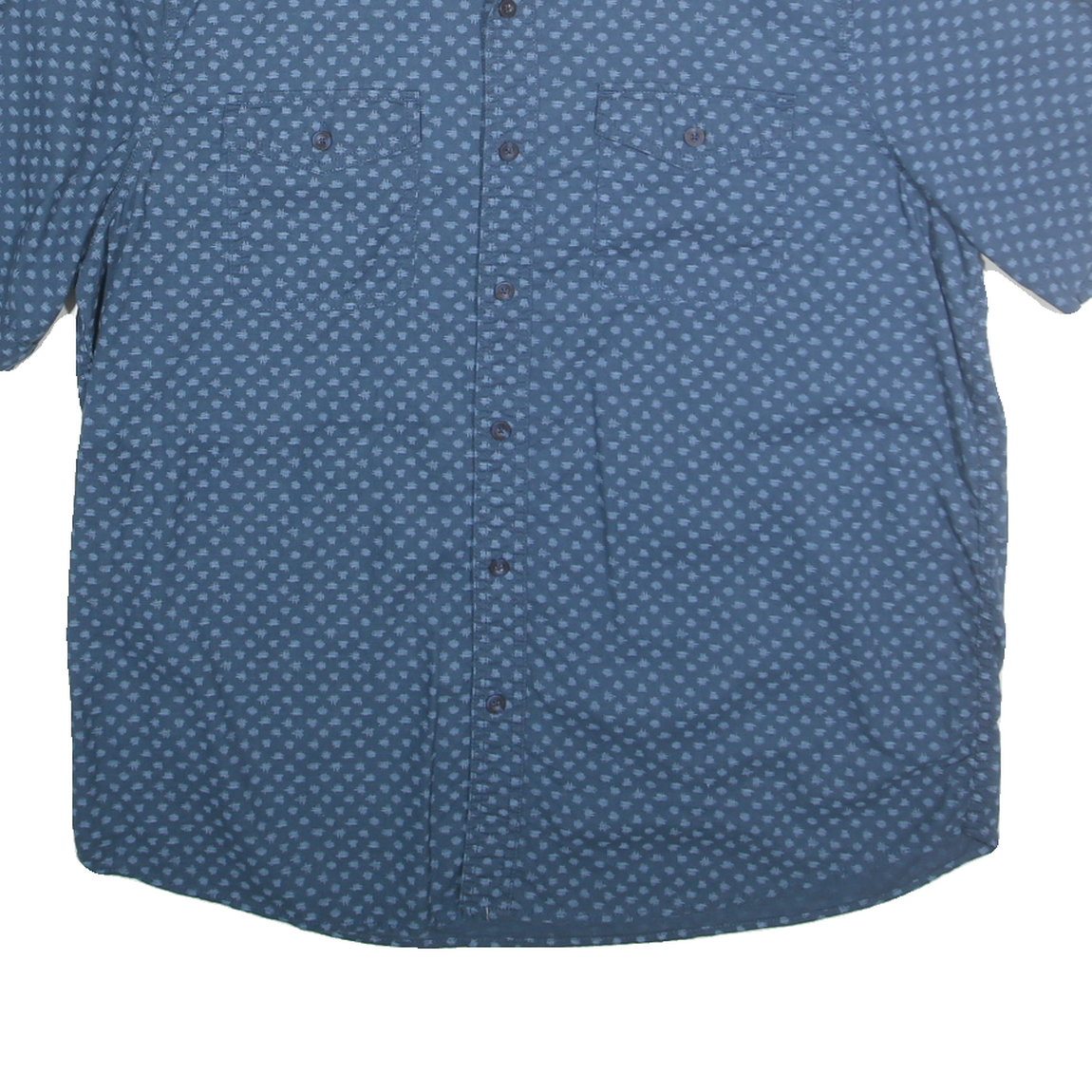 WOOLRICH Mens Blue Patterned Cotton Shirt XL Casual Summer Style
