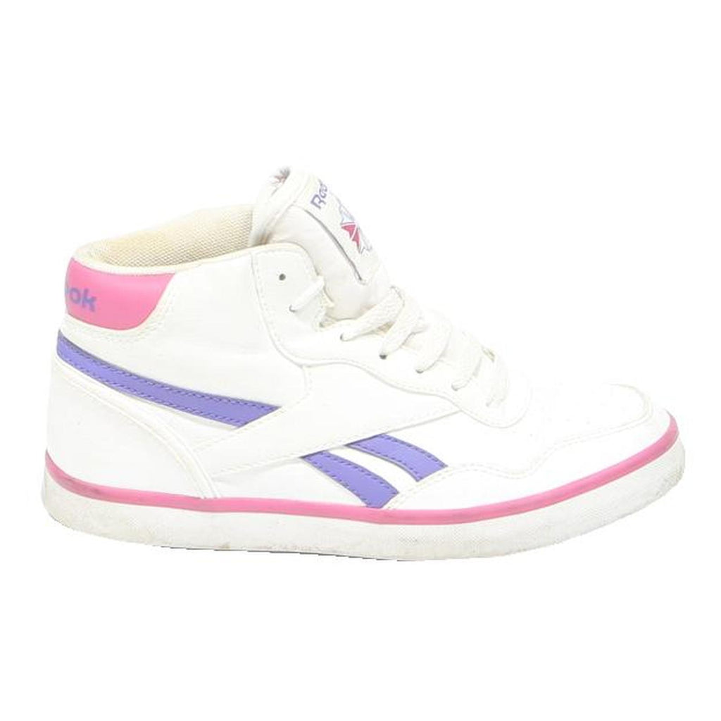 REEBOK Freestyle Womens Lace-Up Trainers White & Purple Synthetic UK 4 Retro