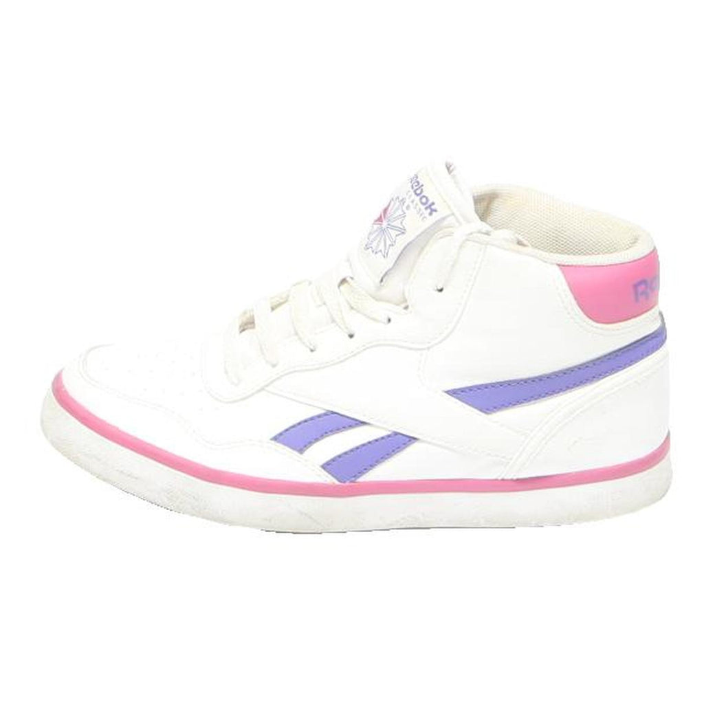 REEBOK Freestyle Womens Lace-Up Trainers White & Purple Synthetic UK 4 Retro