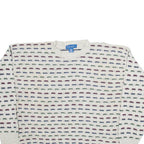 TOWNCRAFT Mens Patterned Jumper Beige Geometric Tight Knit L