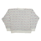 TOWNCRAFT Mens Patterned Jumper Beige Geometric Tight Knit L