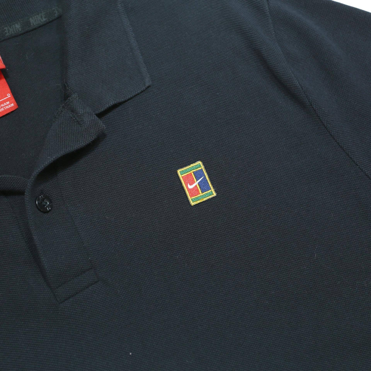 NIKE Mens Black Colourblock Short Sleeve Polo Shirt L Sportswear Casual