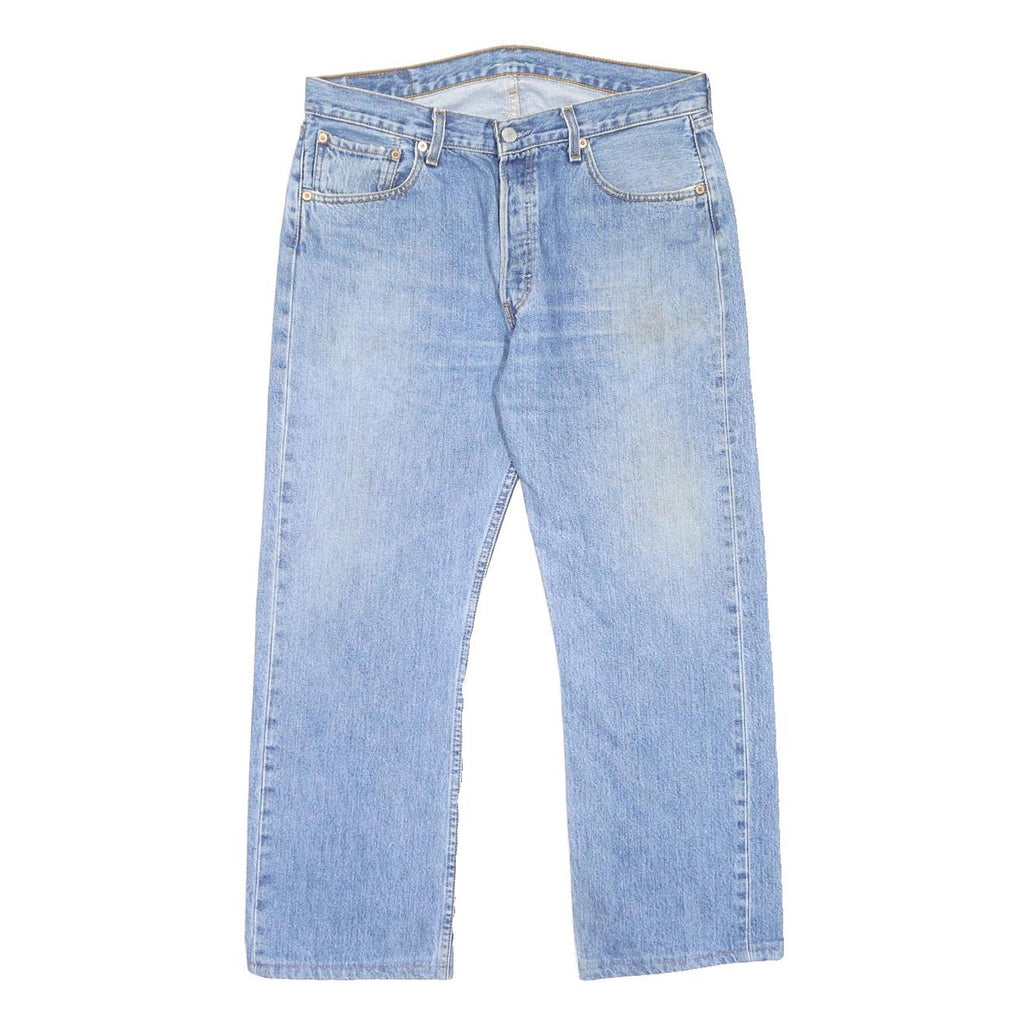LEVI'S 501 Mens Classic Jeans Blue Denim W34 L27 Button Cotton Blend