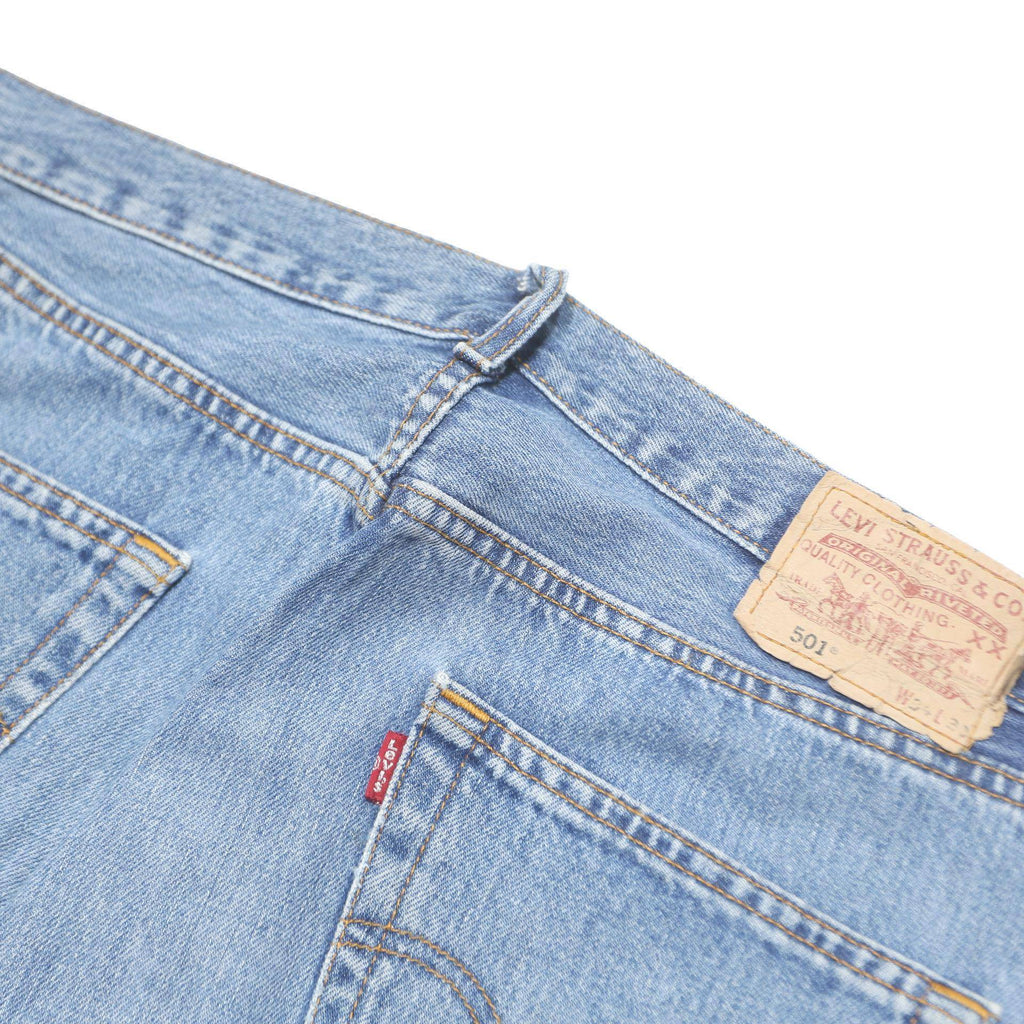 LEVI'S 501 Mens Classic Jeans Blue Denim W34 L27 Button Cotton Blend