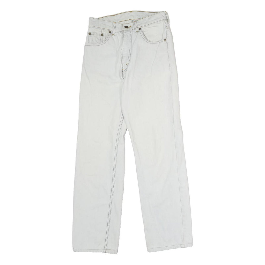 LEVI'S Mens Jeans White Regular Straight Denim W24 L28 Classic Cotton Zip