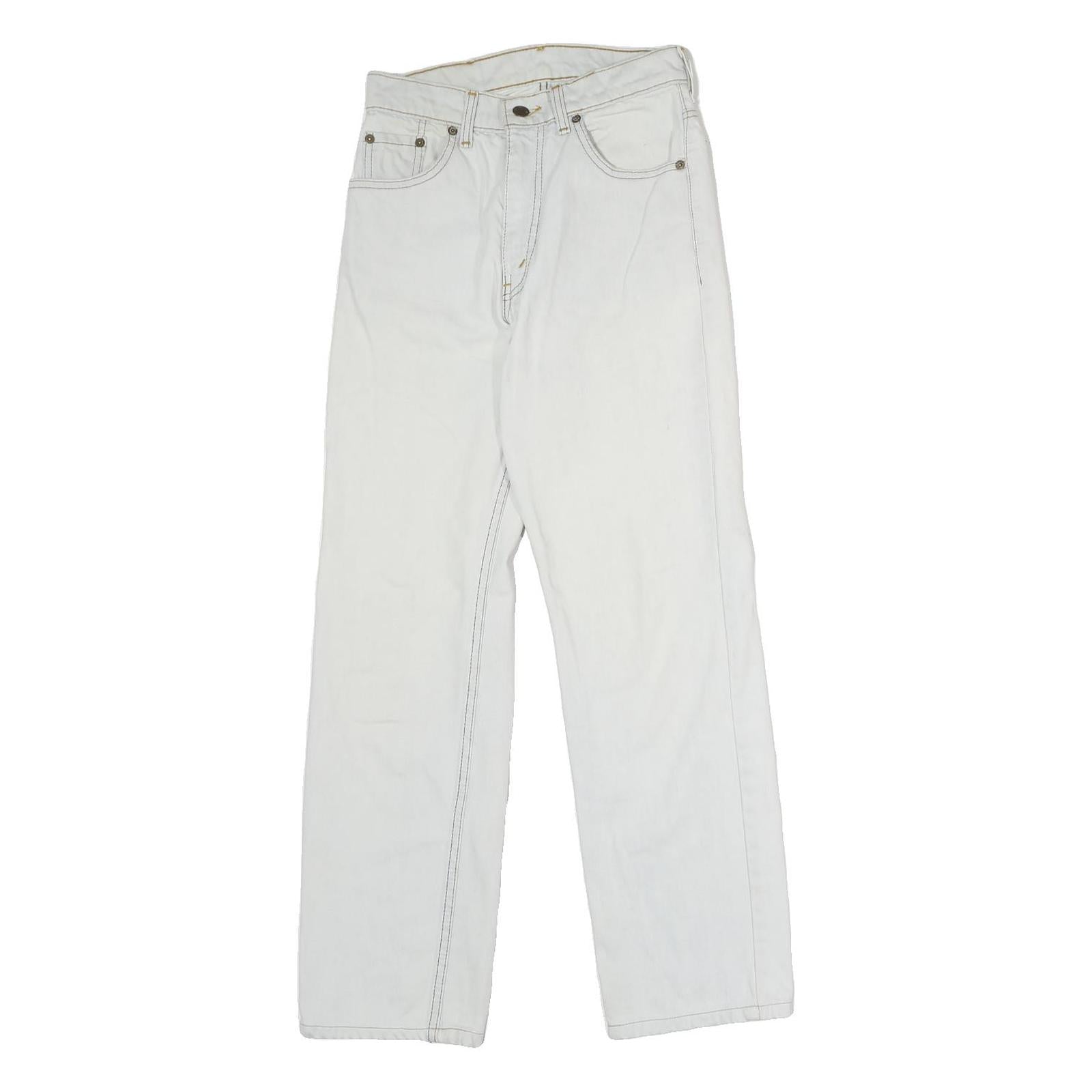 LEVI'S Mens Jeans White Regular Straight Denim W24 L28 Classic Cotton Zip