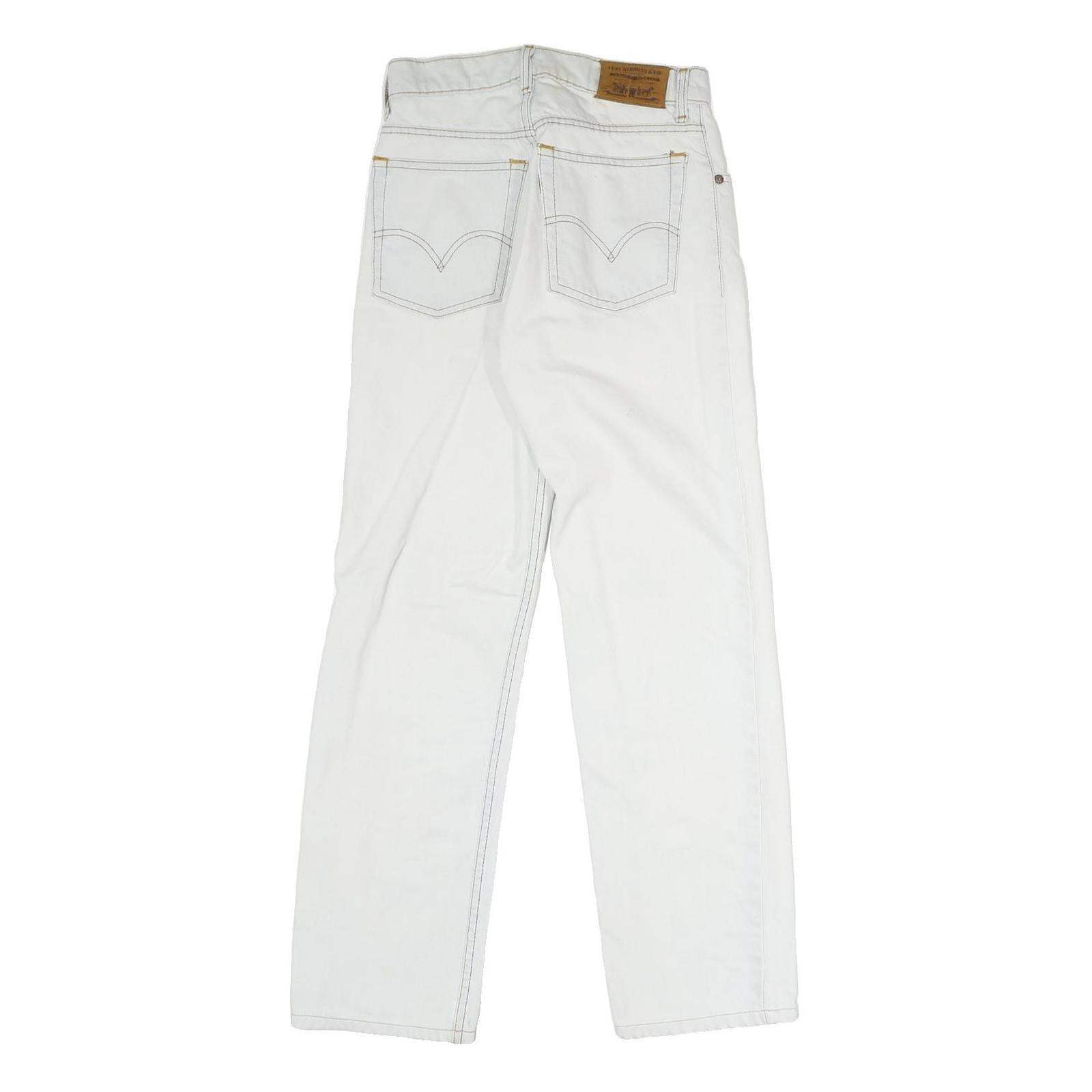 LEVI'S Mens Jeans White Regular Straight Denim W24 L28 Classic Cotton Zip