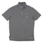 POLO RALPH LAUREN Mens Black & White Striped Short Sleeve Polo Shirt M Cotton
