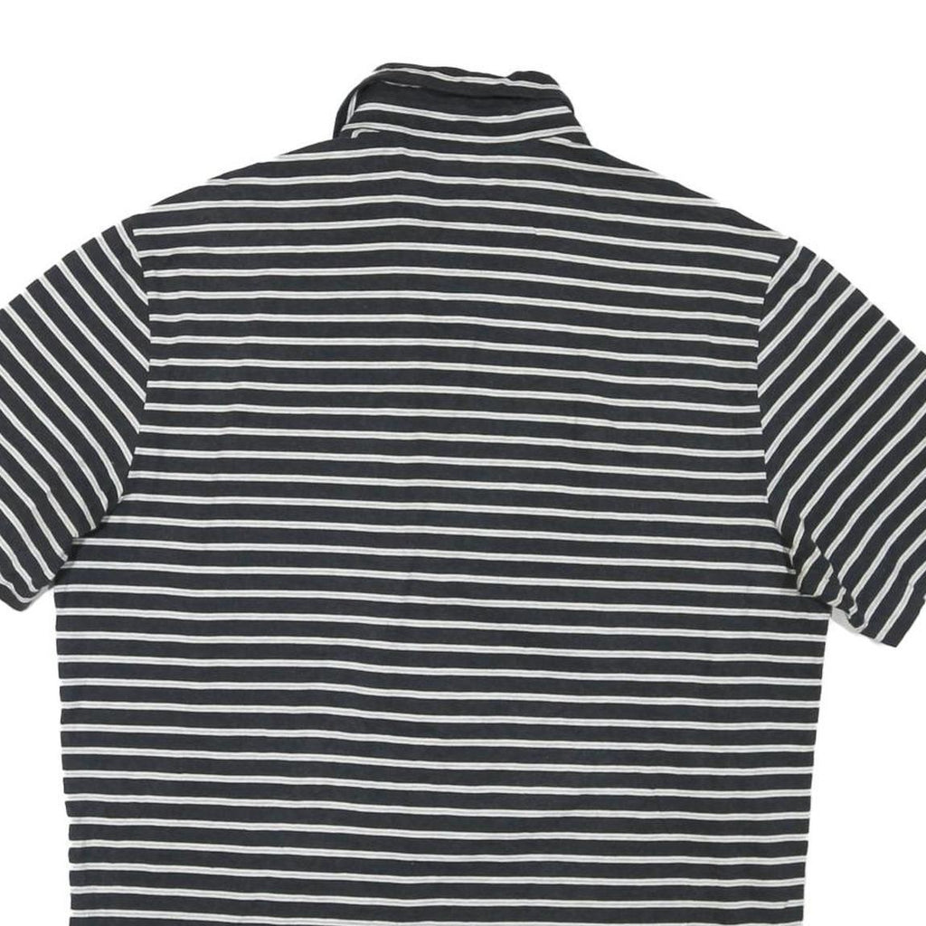 POLO RALPH LAUREN Mens Black & White Striped Short Sleeve Polo Shirt M Cotton