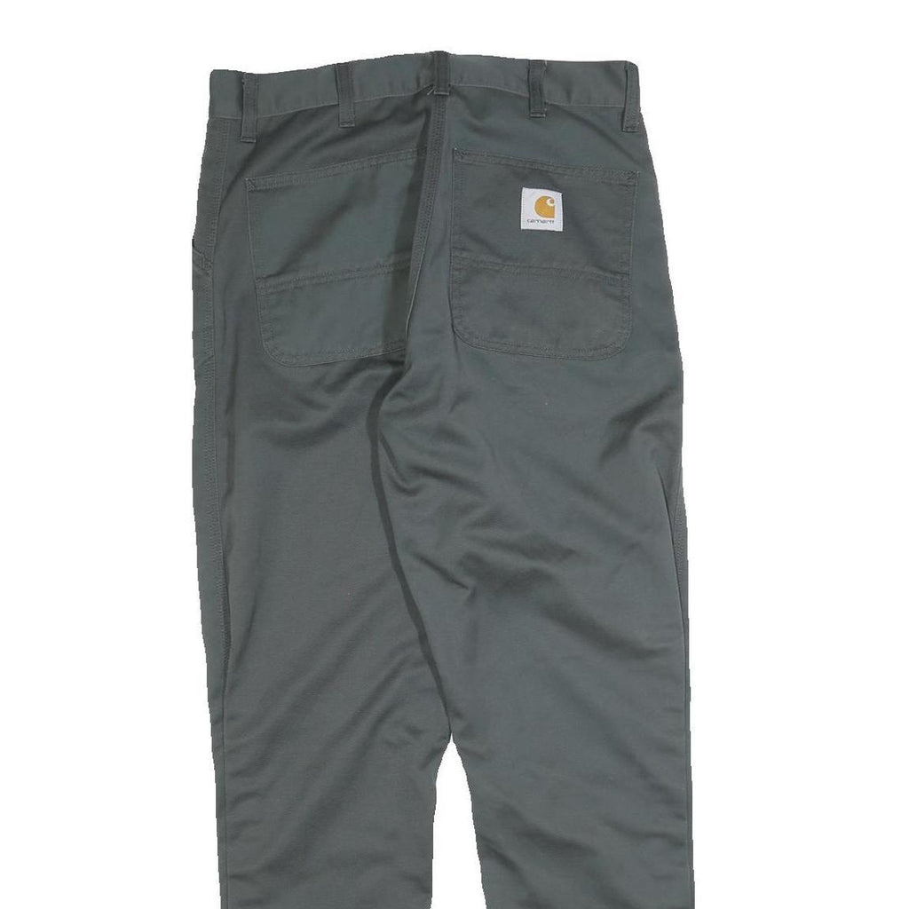 CARHARTT Mens Cotton Blend Grey Slim Straight Trousers W30 L32 Workwear Durable